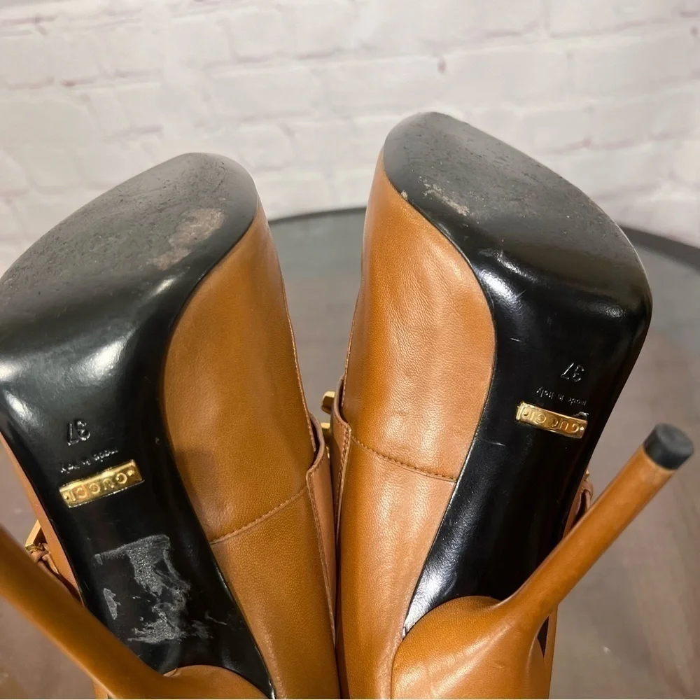 GUCCI gold studded TOM women’s ankle booties with super sexy 4” stilettos 7.5 - Picture 14 of 14